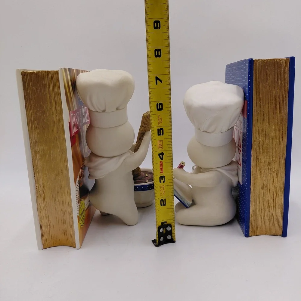 Vtg Pillsbury Doughboy Danbury Mint Bookends Set Poppin Fresh Kitchen Decor